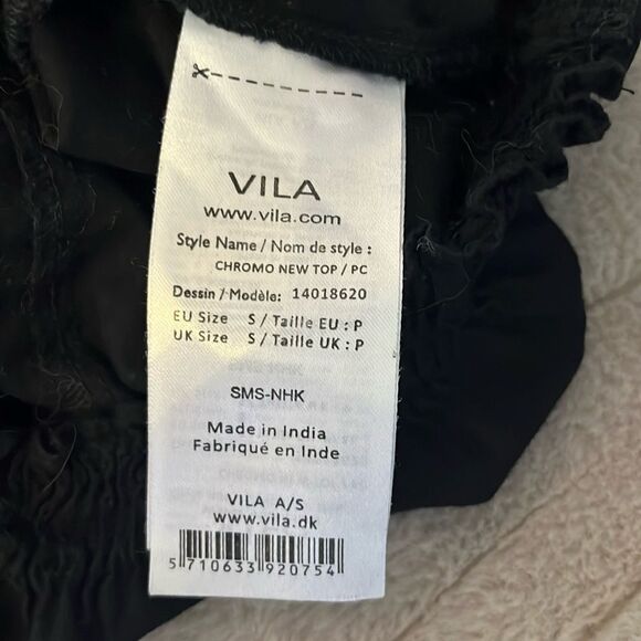 SM245 Vila sleeveless ruffled black blouse - Picture 10 of 10